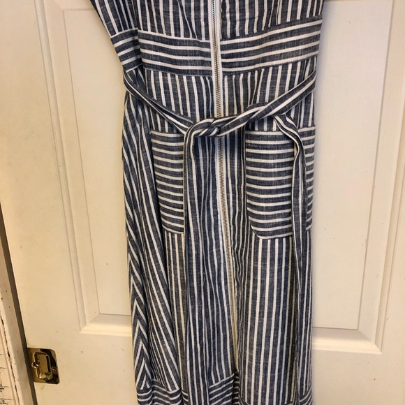 Atelier Blue Dress size 12, linen/rayon - Picture 3 of 8